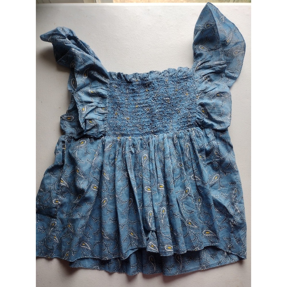 Saks fifth avenue women's blue paisley blouse size medium‎ - Picture 2 of 7